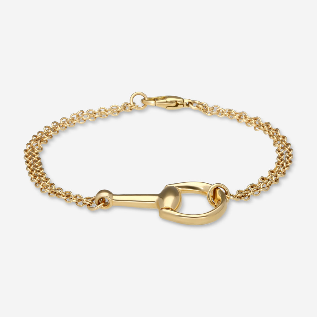 Gucci Horsebit 18K Yellow Gold Medium Bracelet YBA795812001 MSRP $3,300