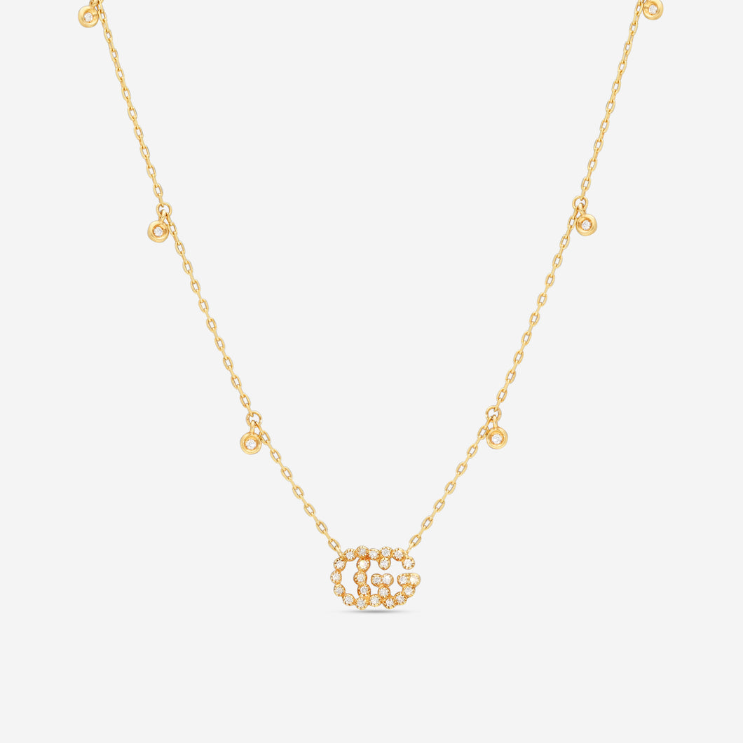 GUCCI GG Running 18kt Yellow Gold and Diamond Necklace YBB481624001 MSRP $3,100