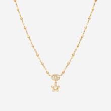 Load image into Gallery viewer, GUCCI Flora Double G Detail 18kt Yellow Gold and Diamond Necklace YBB581842002 MSRP $3,380
