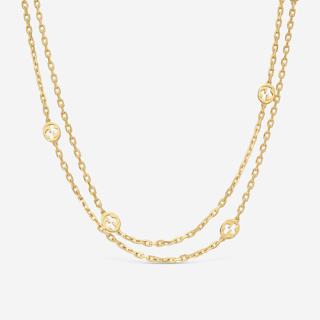 Gucci Interlocking G 18K Yellow Gold Necklace YBB631761001 MSRP $3,470