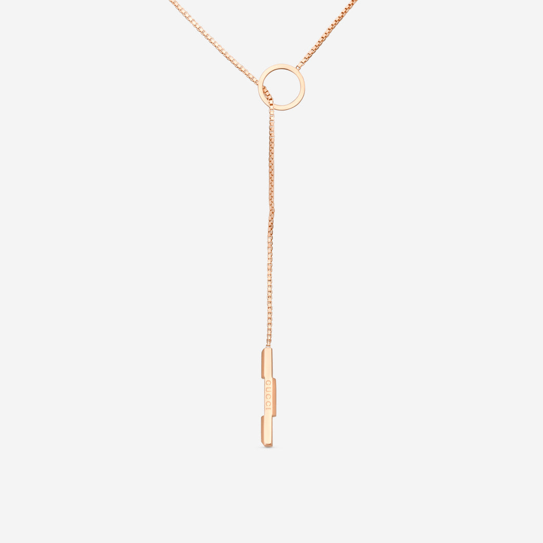GUCCI Link to Love 18kt Pink Gold Necklace YBB662110002 MSRP $1,800