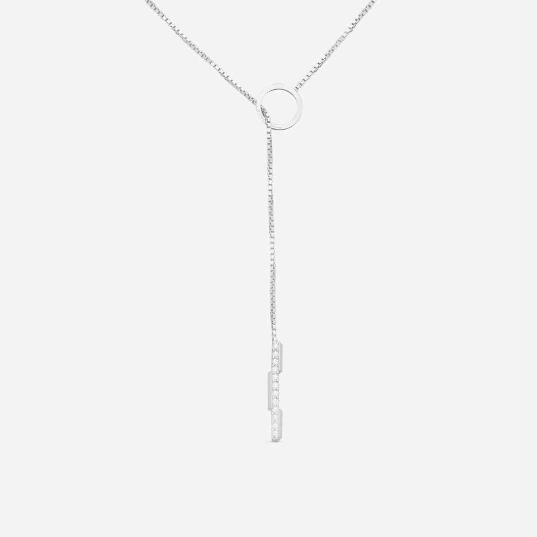 GUCCI Link to Love 18kt White Gold and Diamond Necklace YBB662138001 MSRP $2,860