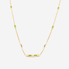 Load image into Gallery viewer, GUCCI Link to Love 18kt Yellow Gold and Green Tourmaline Necklace YBB702394002 MSRP $4,790
