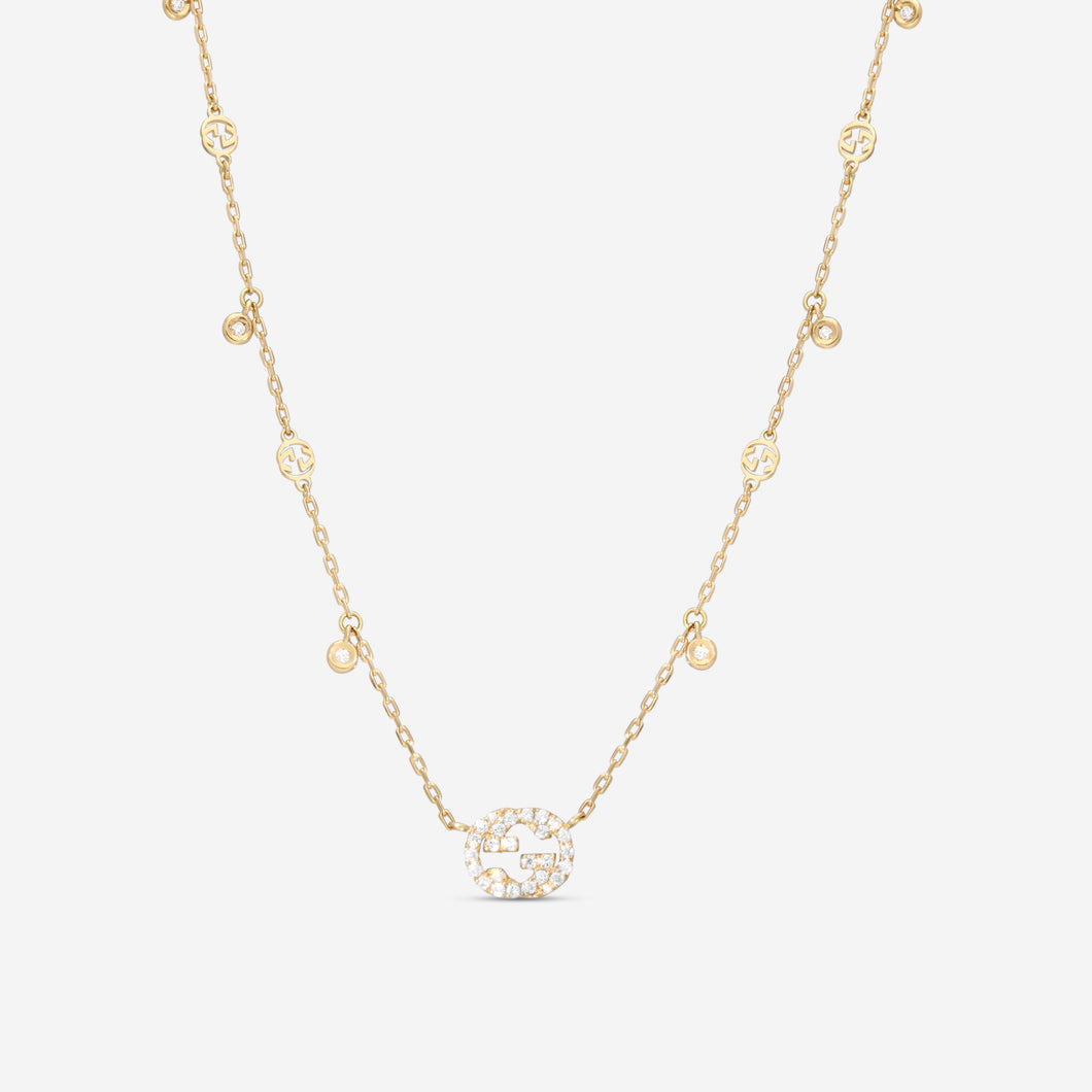 Gucci GG 18K Yellow Gold Pendant Necklace YBB729402002 MSRP $3,450