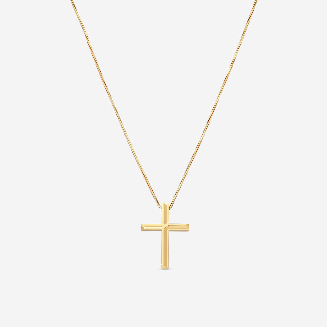 Gucci Link to Love 18K Yellow Gold Cross Pendant Necklace YBB758937001 MSRP $1,870
