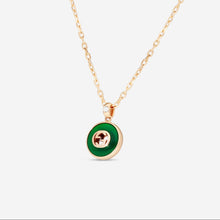 Load image into Gallery viewer, Gucci 18K Rose Gold Green Agate and Diamond Necklace YBB789340002 MSRP $2,700
