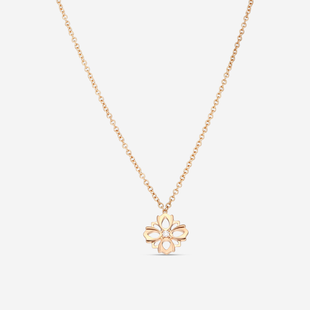 Gucci 18K Rose Gold Diamond Pendant Necklace YBB796246001 MSRP $2,350