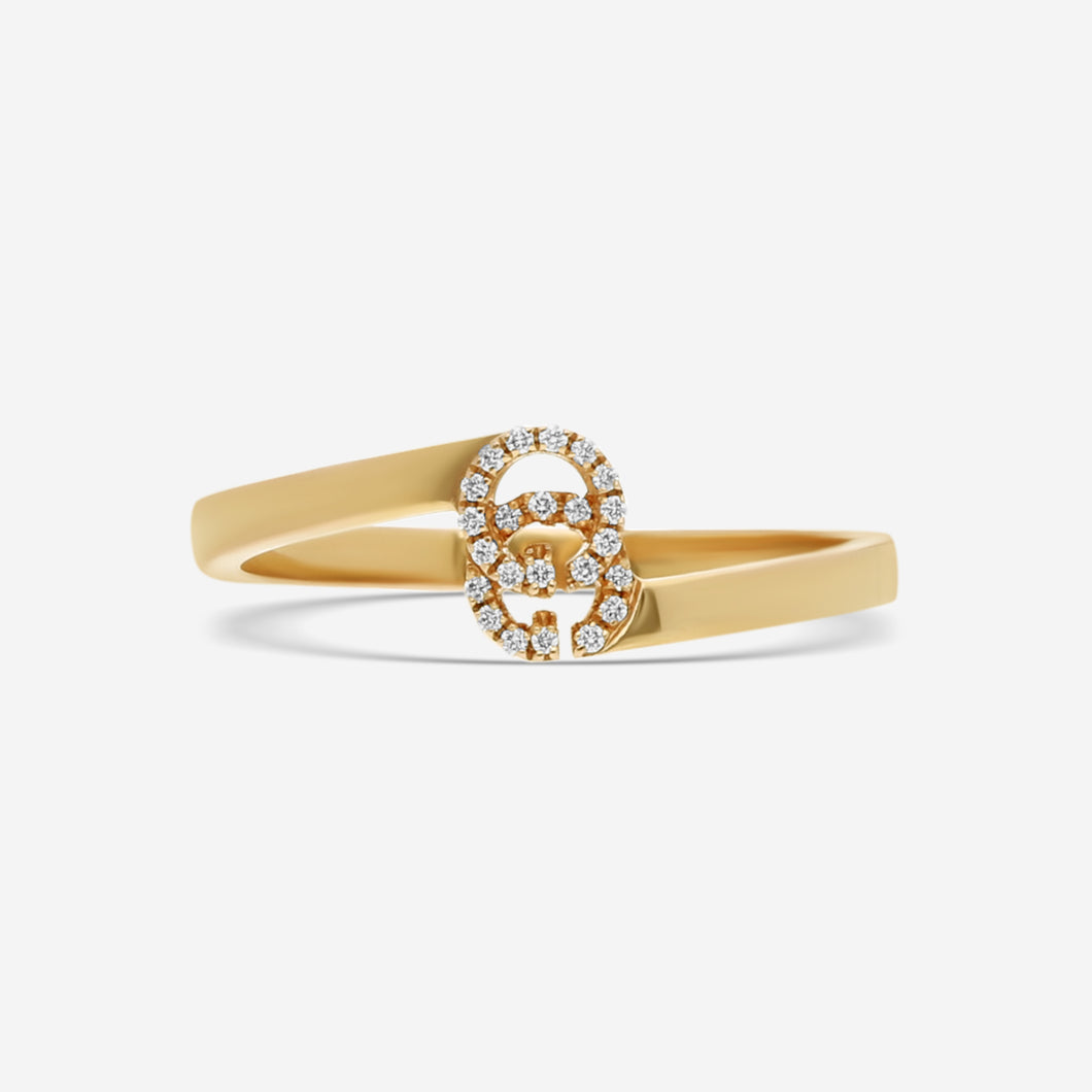 Gucci GG Running 18K Rose Gold and Diamond Ring YBC457127001 MSRP $1,740