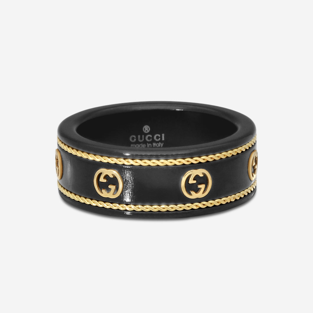 GUCCI Icon Yellow Gold and Corundum Ring YBC606826001 MSRP $850