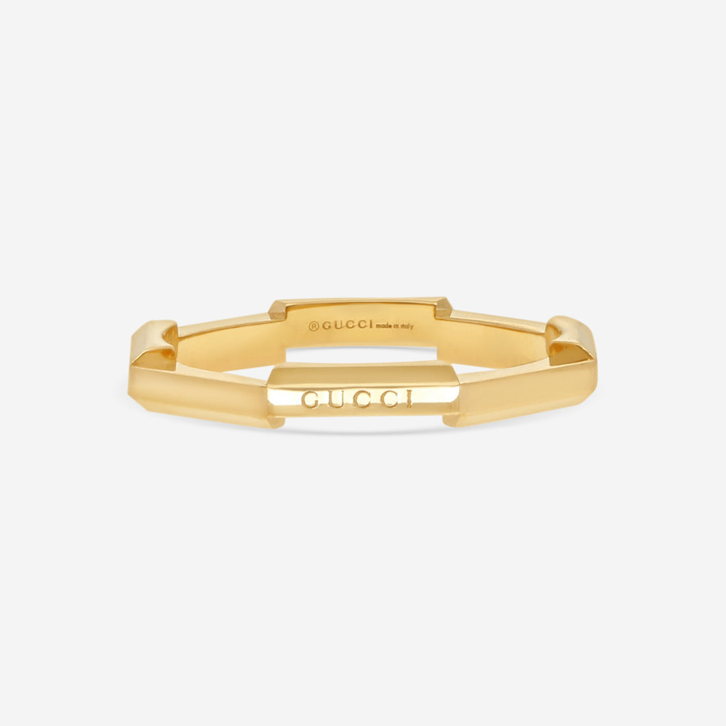 GUCCI Link to Love 18kt Yellow Gold Ring YBC662194001 MSRP $1100