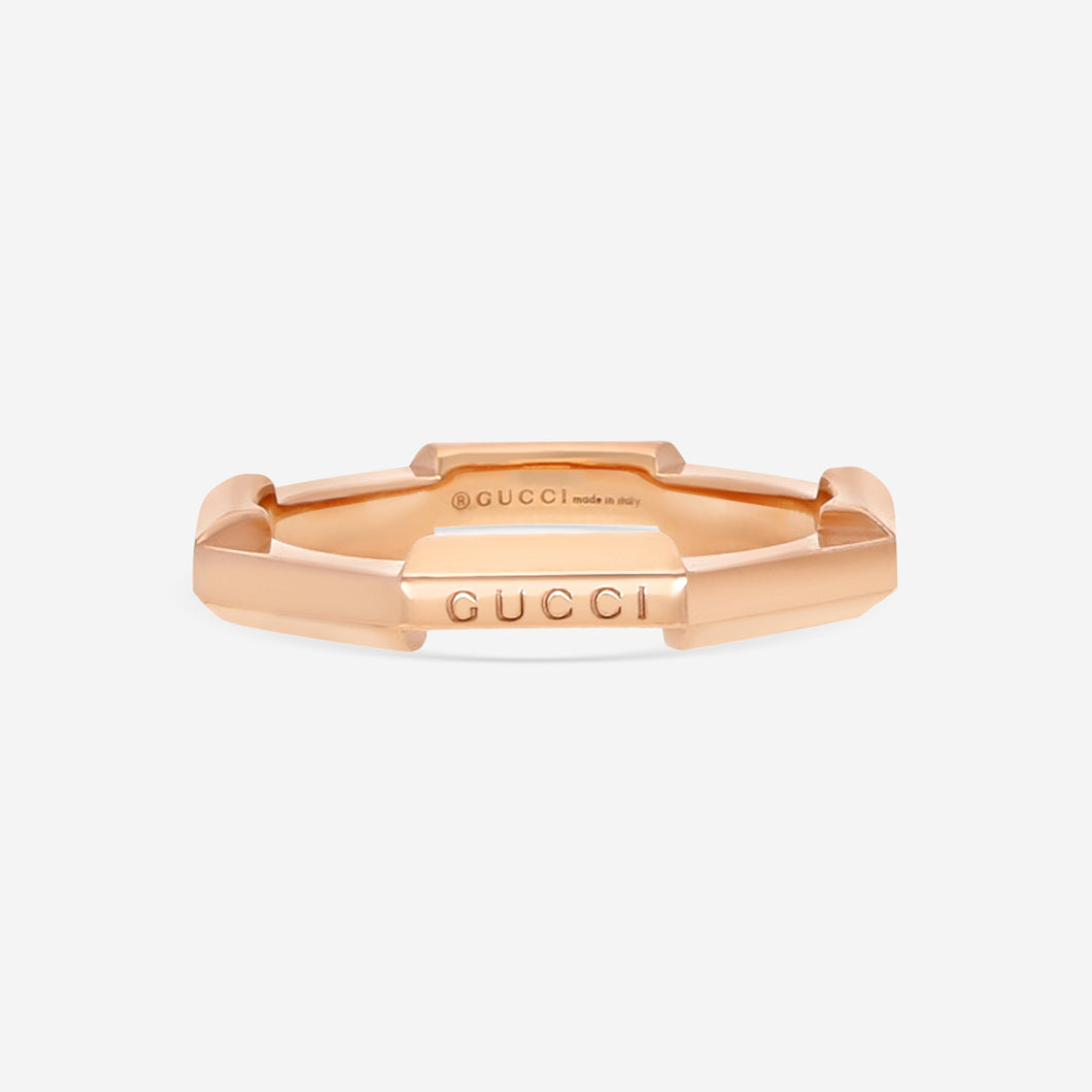 GUCCI Link to Love 18kt Pink Gold Ring YBC662194002 MSRP $1100