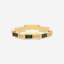 Load image into Gallery viewer, GUCCI Link to Love 18kt Yellow Gold and Green Tourmaline Ring YBC662256002 MSRP $2,910
