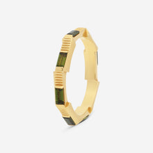 Load image into Gallery viewer, GUCCI Link to Love 18kt Yellow Gold and Green Tourmaline Ring YBC662256002 MSRP $2,910
