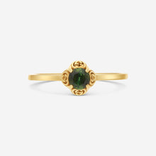 Load image into Gallery viewer, Gucci Ring with Interlocking G motif in 18kt Yellow Gold &amp; Green Tourmaline YBC6624280010 MSRP $930
