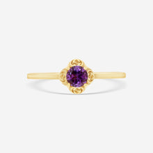 Load image into Gallery viewer, Gucci 18K Yellow Gold and Amethyst Interlocking G Motif Ring YBC662428003 MSRP $820

