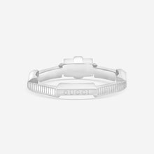 Load image into Gallery viewer, Gucci Link to Love 18K White Gold and Diamond Solitaire Ring YBC662457001 MSRP $3,470
