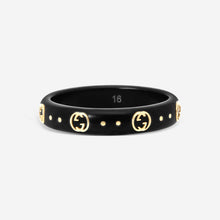 Load image into Gallery viewer, Gucci Icon 18K Yellow Gold and Corundum Band Ring YBC679262001 MSRP $750
