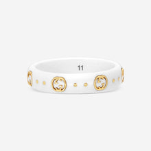 Load image into Gallery viewer, Gucci Icon 18K Yellow Gold and Zirconia Band Ring YBC679262002 MSRP $750
