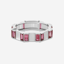 Load image into Gallery viewer, Gucci Link to Love 18K White Gold and Rubellite Ring YBC702414001 MSRP $3,960
