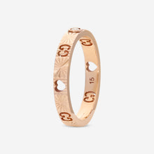 Load image into Gallery viewer, Gucci Icon 18K Rose Gold and Diamond Band Ring YBC727892001 MSRP $1,500
