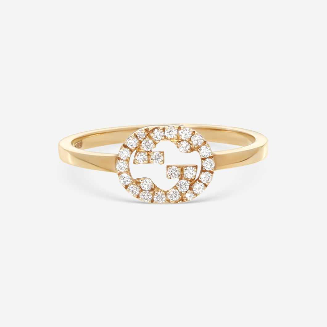 Gucci 18K Yellow Gold & Diamond Ring YBC729412002 MSRP $1,800