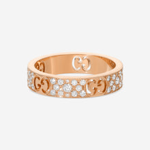 Load image into Gallery viewer, Gucci Icon 18K Rose Gold &amp; Diamond Band Ring YBC729415001 MSRP $5,200
