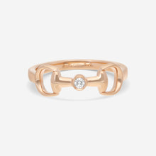 Load image into Gallery viewer, Gucci Horsebit 18K Rose Gold &amp; Diamond Ring YBC796168001 MSRP $1,550
