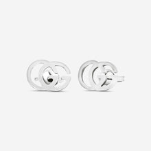 Load image into Gallery viewer, Gucci GG Running 18K White Gold Stud Earrings YBD094074001 MSRP $850
