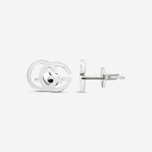 Load image into Gallery viewer, Gucci GG Running 18K White Gold Stud Earrings YBD094074001 MSRP $850

