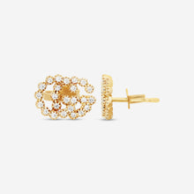 Load image into Gallery viewer, Gucci GG Running 18K Yellow Gold and Diamond Stud Earrings YBD481676001 MSRP $2,390

