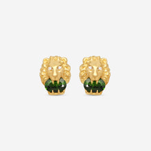 Load image into Gallery viewer, Gucci Lion Head 18K Yellow Gold Chrome Diopside and Diamond Earrings YBD609866001 MSRP $3,960

