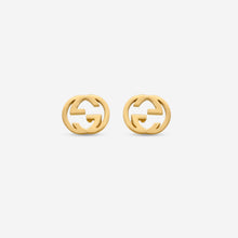 Load image into Gallery viewer, Gucci Interlocking G 18K Yellow Gold Stud Earrings MSRP $800 YBD66211100100U

