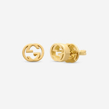 Load image into Gallery viewer, Gucci Interlocking G 18K Yellow Gold Stud Earrings MSRP $800 YBD66211100100U
