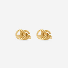 Load image into Gallery viewer, Gucci Double G Motif 18K Yellow Gold Stud Earrings YBD652219001 MSRP $800
