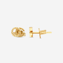 Load image into Gallery viewer, Gucci Double G Motif 18K Yellow Gold Stud Earrings YBD652219001 MSRP $800
