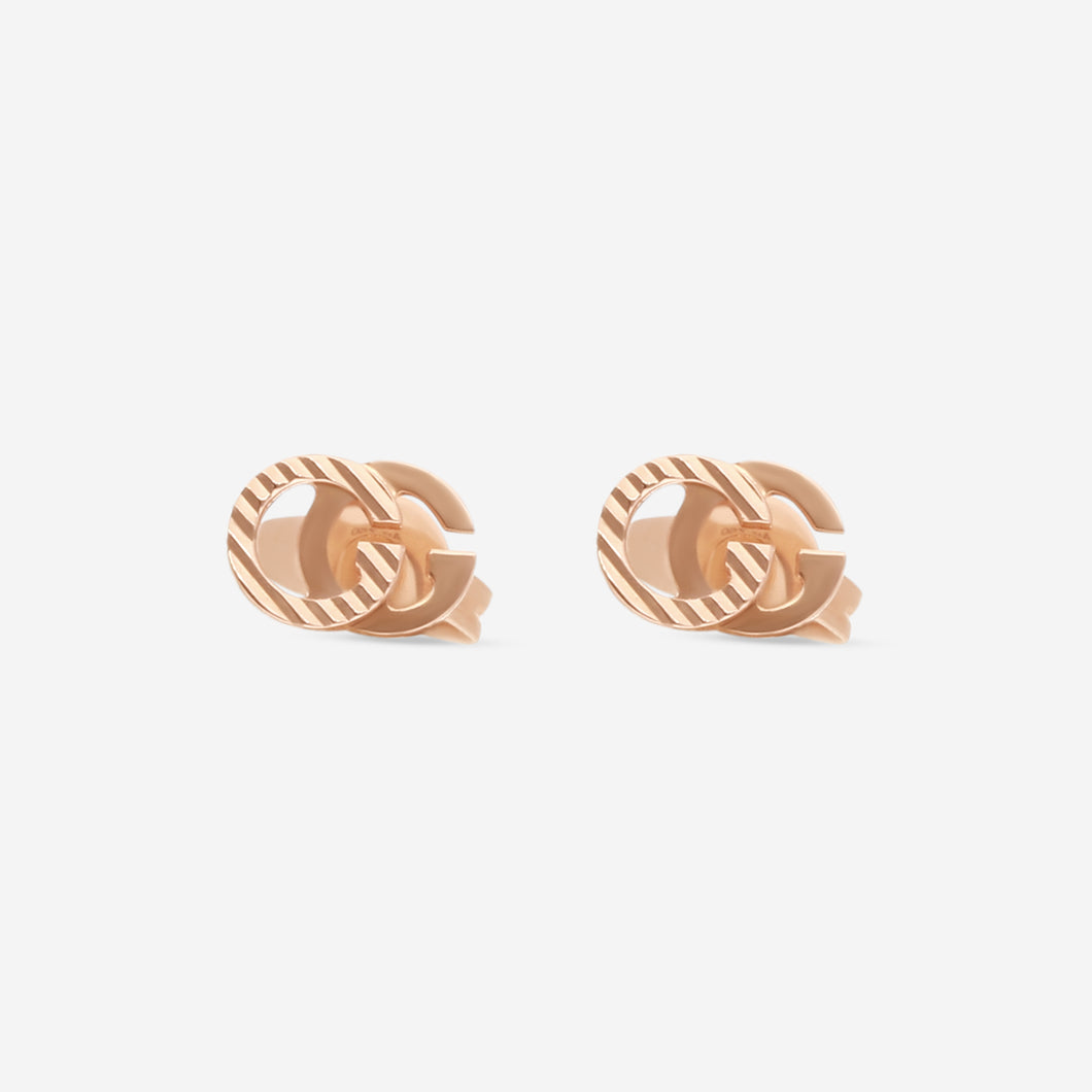 Gucci GG Running 18K Rose Gold Stud Earrings YBD652219003 MSRP $800