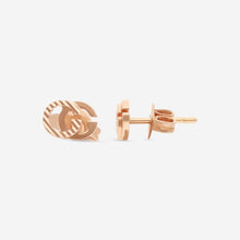 Load image into Gallery viewer, Gucci GG Running 18K Rose Gold Stud Earrings YBD652219003 MSRP $800
