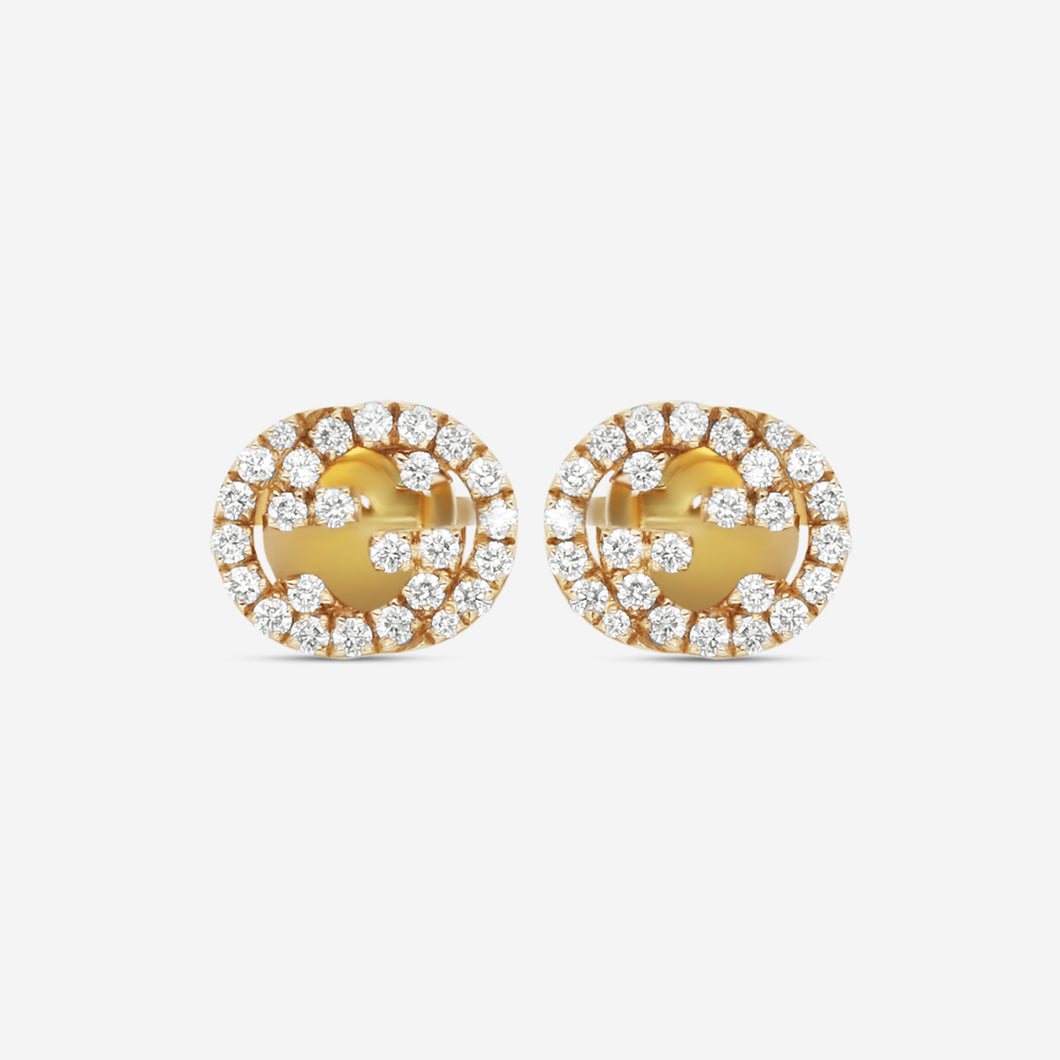 Gucci 18K Yellow Gold and Diamonds Stud Earrings YBD729408002 MSRP $3,400