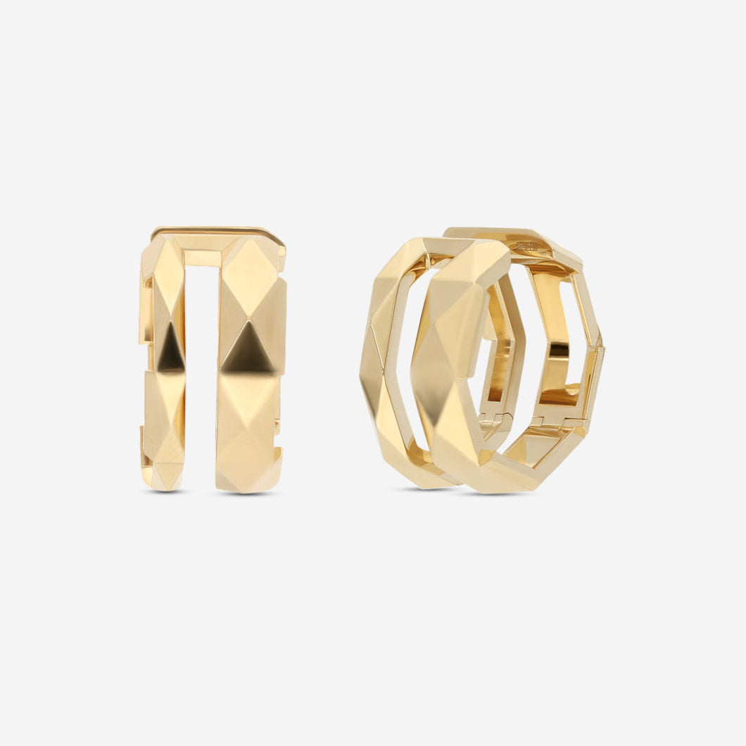 Gucci Link to Love 18K Yellow Gold Hoop Earrings YBD745649001 MSRP $6,200