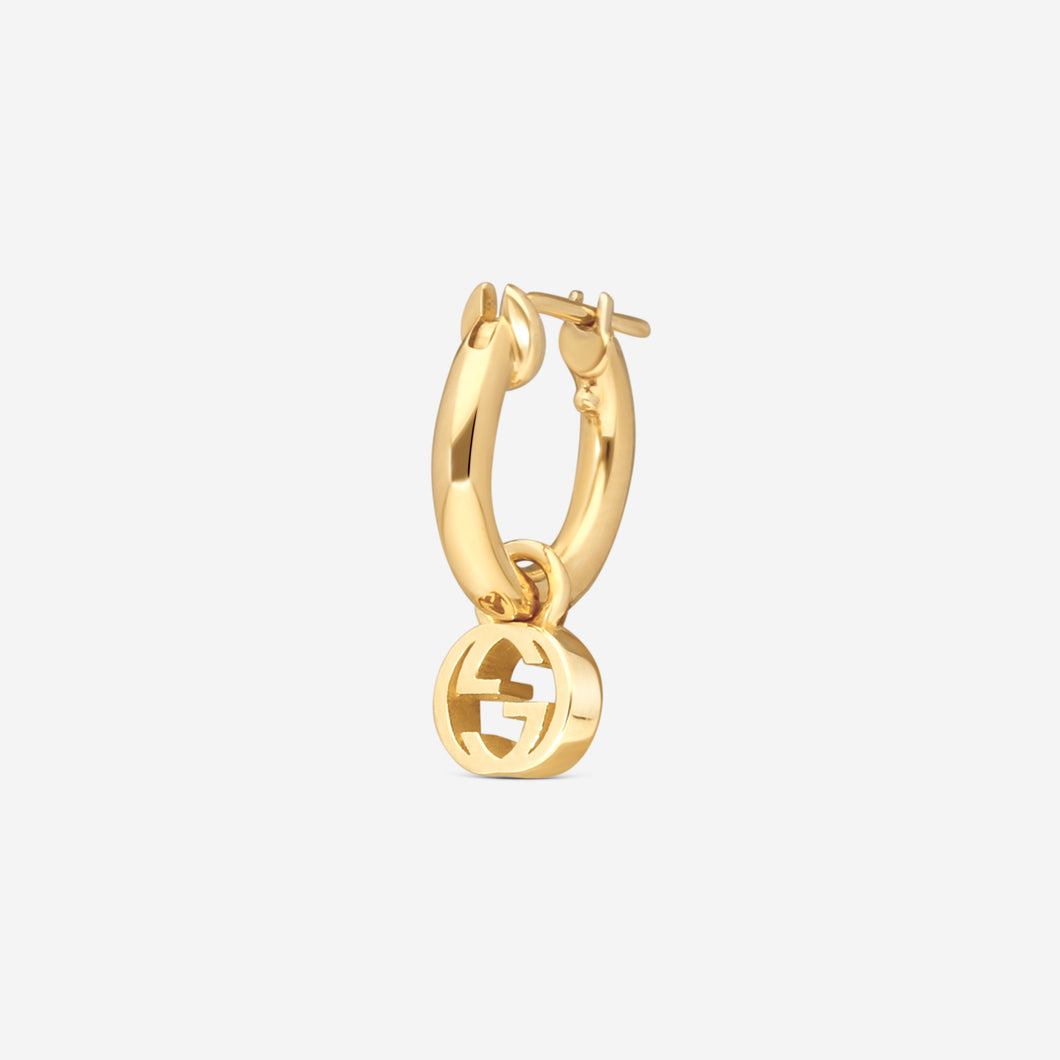 Gucci Flora 18K White Gold and Diamond Mono Earring YBD581830001 MSRP $940