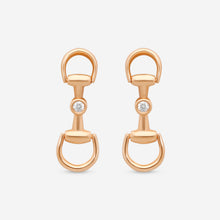 Load image into Gallery viewer, Gucci Horsebit 18K Rose Gold and Diamond Drop Earrings MSRP $1,980 YBD79616700100U
