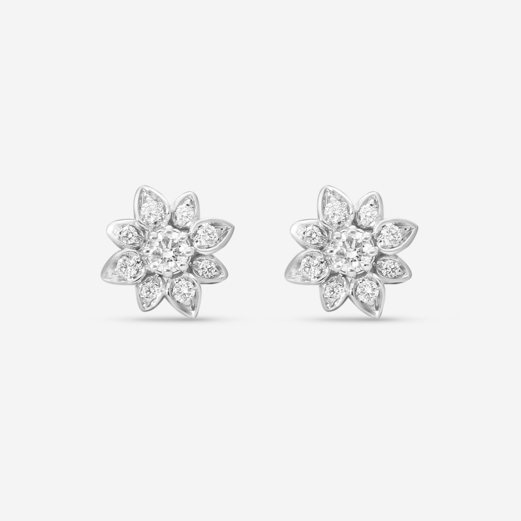 Gucci Flower 18K White Gold and Diamond Small Earrings YBD796196001 MSRP $3,900
