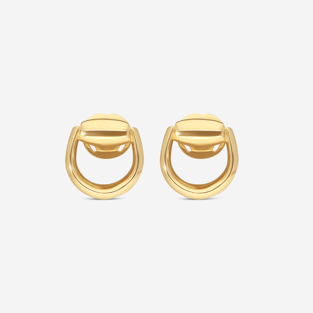 Gucci Horsebit 18K Yellow Gold Earrings YBD800098001 MSRP $1,550