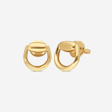Load image into Gallery viewer, Gucci Horsebit 18K Yellow Gold Earrings YBD800098001 MSRP $1,550
