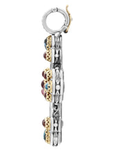 Load image into Gallery viewer, Konstantino 18K Silver &amp; Stones Cross Pendant &amp; Chain STMK6899-999-CAB MSRP $2150
