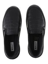 Load image into Gallery viewer, Bally Leory 6305333 Men&#39;s Black Croc Embossed Leather Sneakers MSRP $680
