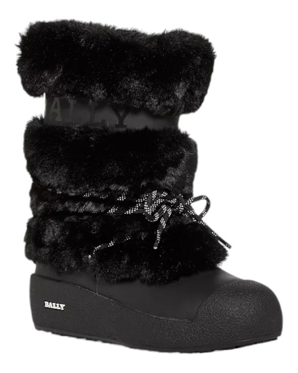 Bally Galy 6234641 Women's Black Fur & Leather Ankle Boots Size 4.5 MSRP $850