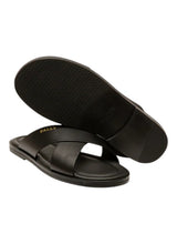 Load image into Gallery viewer, Bally Jair 6238051 Men&#39;s Black Calf Plain Leather Sandals MSRP $383
