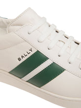 Load image into Gallery viewer, Bally Tyger 6308132 Men's White Green Stripes Leather Low-Top Sneaker MSRP $728
