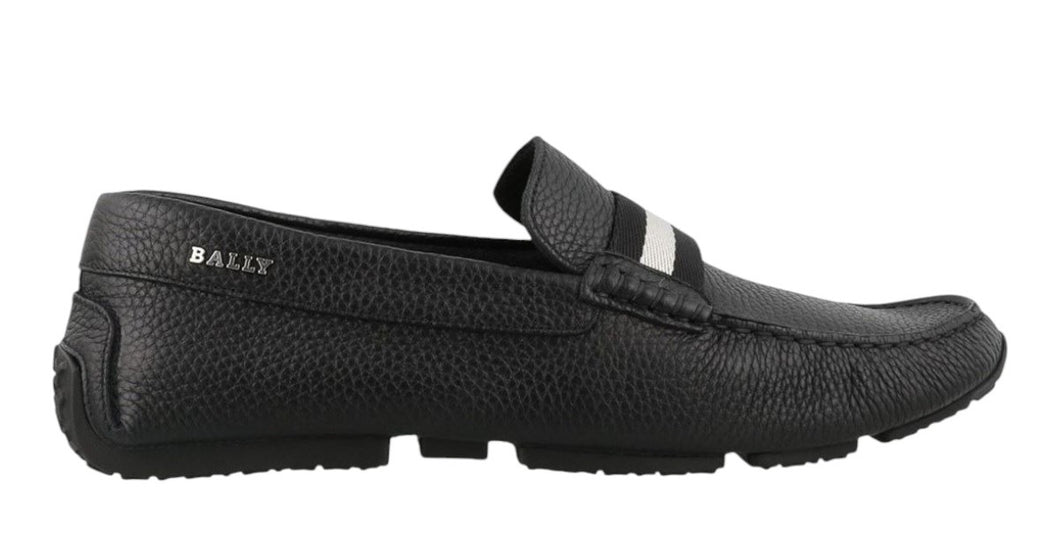 Bally Pearce 6234463 Men's Black Bovine Grained Leather Driver Shoes MSRP $628